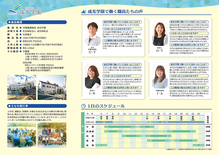 職場案内リーフレット裏（児童養護施設：採用）